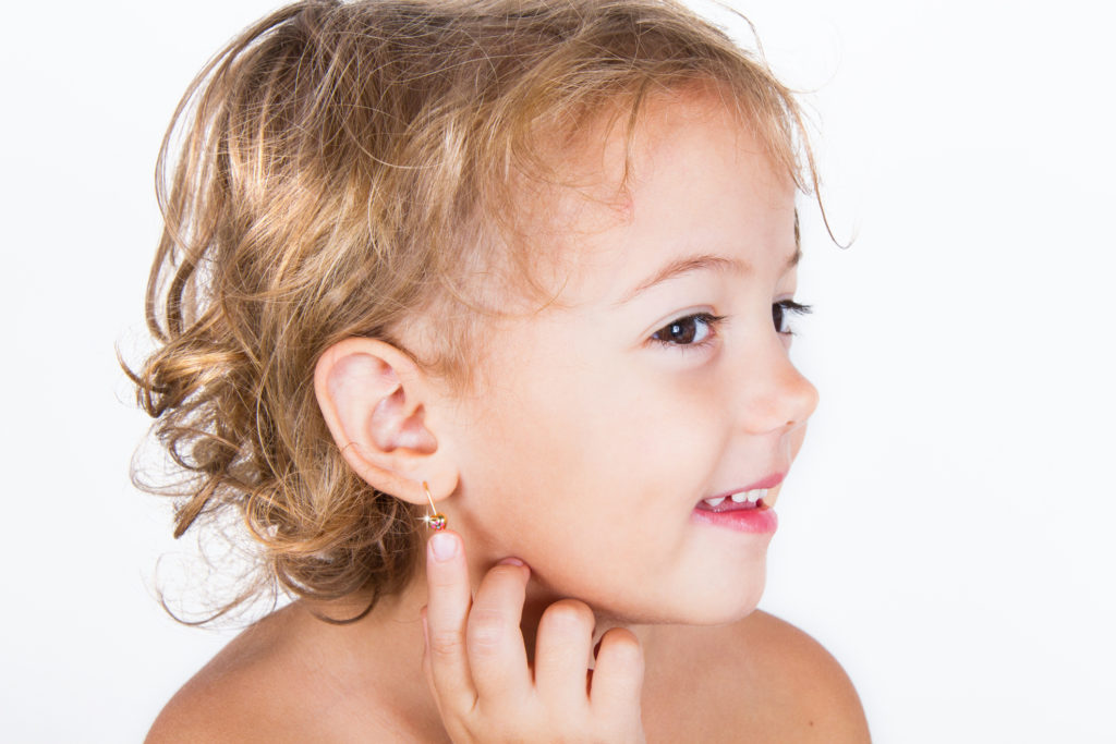 children ear piercing, ear piercing by facial plastic surgeon, eunice park md, long island, ny